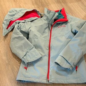Columbia Kids' Light blue ski/winter  with orange/red Trim